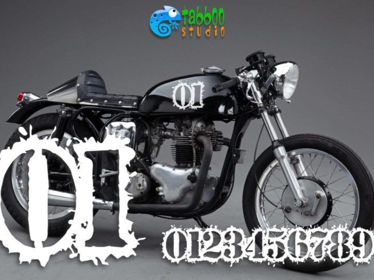 2 X NUMERI ADESIVI VINTAGE STEMMA CAFE RACER SCRAMBLER MOTO STICKERS TUNING